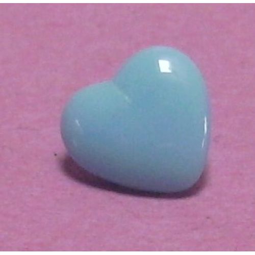 Bouton Coeur Bleu Ciel - Résine