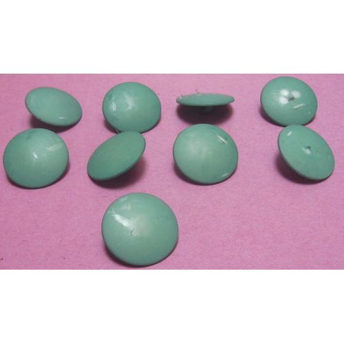 Lot De 9 : Bouton Vert Clair - Résine - Diamètre 21,6 Mm