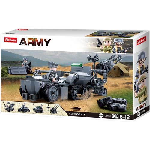 Autres jeux de construction Sluban Jeu de construction compatible lego  brique emboitable army tank camouflage militaire armée M38 B0858 soldats  articulés sluban