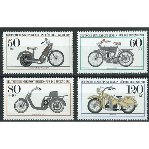 Berlin 1983 Allemagne Fédérale 4 Timbres Neufs** Série Sur Les Motocyclettes N° 655 À 658