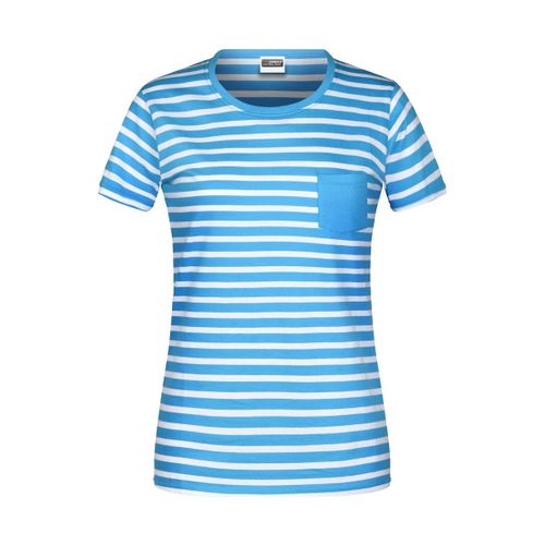 T-Shirt Ray? Coton Bio Marini?Re Pour Femme - 8027 Bleu Atlantique