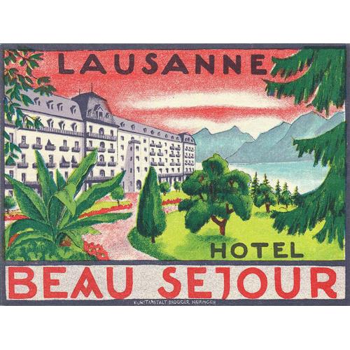 Affiche Lausanne Hôtel Beau Séjour