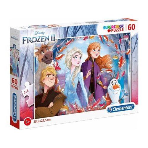 Puzzle 60 Pieces La Reine Des Neiges 2 : Elsa Anna Olaf Kristen - Puzzle Clementoni Enfant Princesse Disney