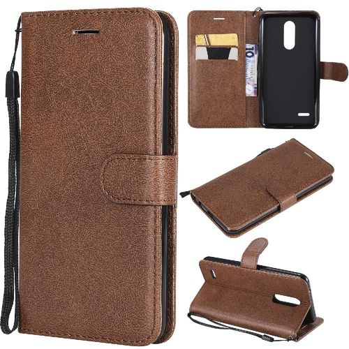 Flip Étui Pour Huawei Mate 7 Étui De Téléphone Portefeuille D'affaires Cuir De Haute Qualité Avec Fente Pour Carte Couleur Solide Classique - Le Brun