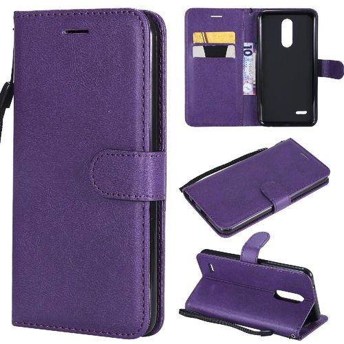 Flip Étui Pour Huawei Mate 7 Étui De Téléphone Portefeuille D'affaires Cuir De Haute Qualité Avec Fente Pour Carte Couleur Solide Classique - Violet