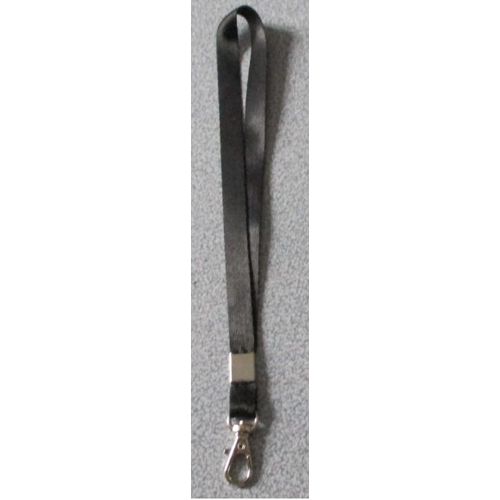 Petite Lanière Noire Brillante Terminée Par Un Mousqueton Argenté-Hauteur Totale 22cm