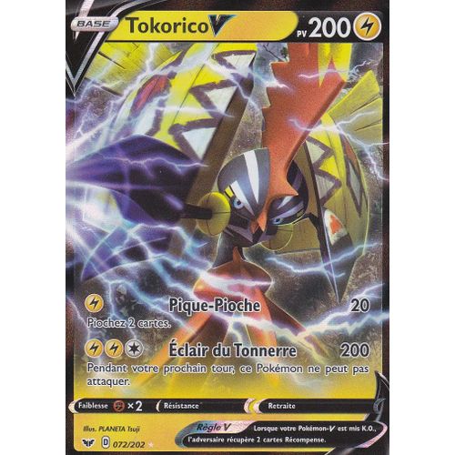 Carte Pokemon - Tokorico V - 072/202 - Ultra-Rare - Épée Et Bouclier