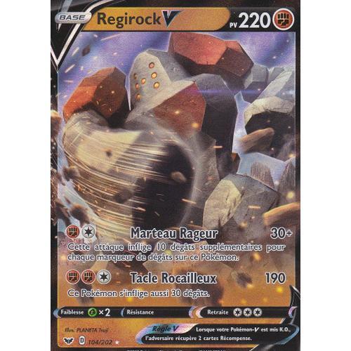 Carte Pokemon - Regirock V - 104/202 - Ultra-Rare - Épée Et Bouclier