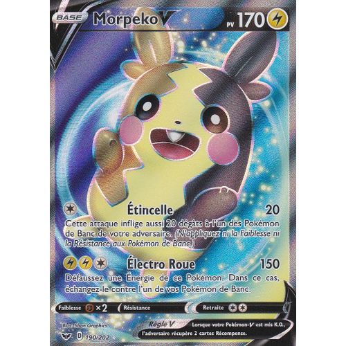 Carte Pokemon - Morpeko V - 190/202 - Ultra Rare En Full Art - Épée Et Bouclier