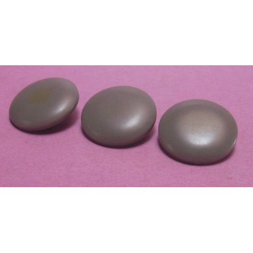 Lot De 3 : Bouton À Queue Gris Bombé Lisse - Résine - Diamètre 25 Mm