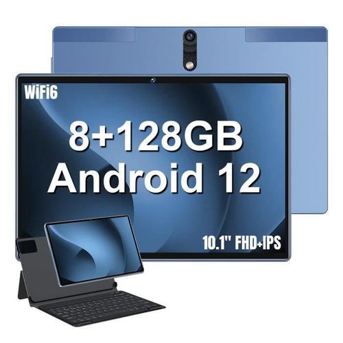 Tablette Tactile S18(WiFi) 10 Pouces Android 12, 8 Go RAM + 128 Go ROM-1 To Extensible Octa-Core Tablette avec WiFi-6 7000mAh Gris