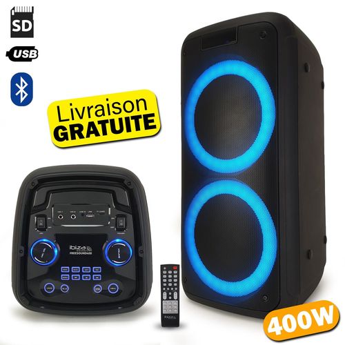 Enceinte active autonome FREESOUND400 - SD/USB/BT - 600W + Télécommande