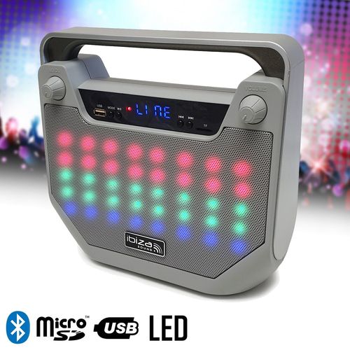 Enceinte autonome Bluetooth Freesound40-SI à led Fonction karaoké - BT/USB/MicroSD/AUX