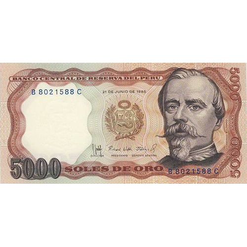 Billet Perou 5000 Soles De Oro