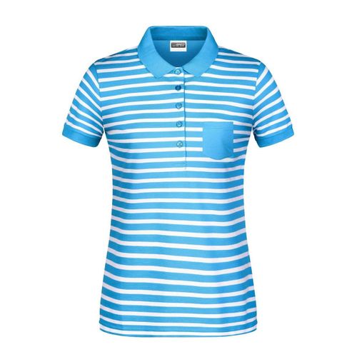 Polo Ray? Marini?Re Coton Bio Pour Femme - 8029 - Bleu Atlantique