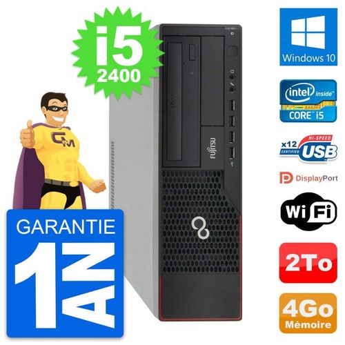 PC Fujitsu Esprimo E910 DT Intel i5-2400 RAM 4Go Disque Dur 2To Windows 10 Wifi