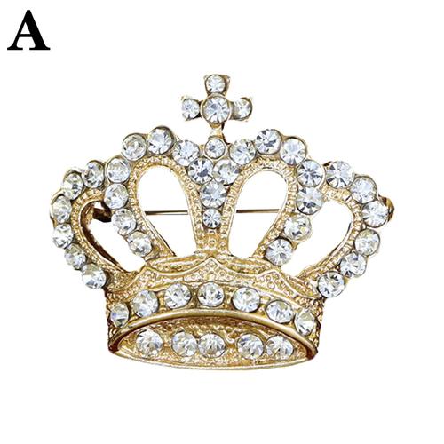 Gold Broche Couronne De Reine Broche En Diamant Plaque Or Et Argent Design Royal Gold