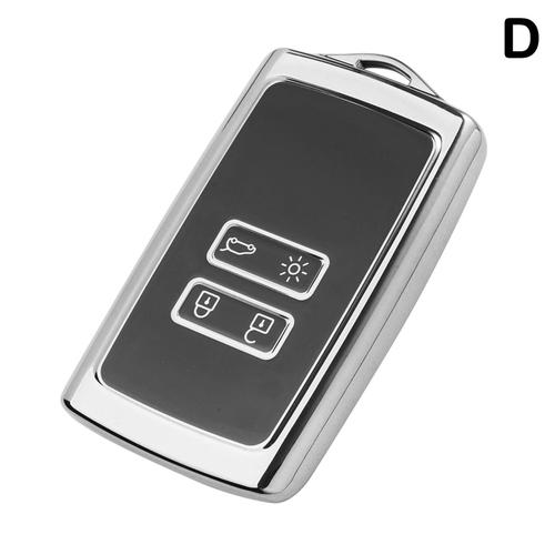 Etui Pour Cle De Voiture En Tpu Argente, 1 Piece, Adapte A Renault Fluence Duster Megane, Housse K5-Fob