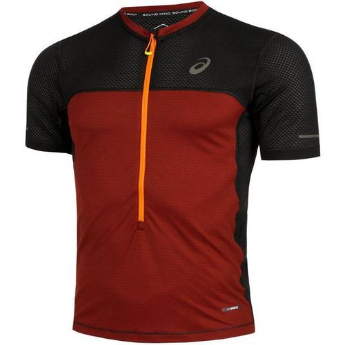 Fujitrail Maillot De Course Hommes - Rouge Foncé , Noir