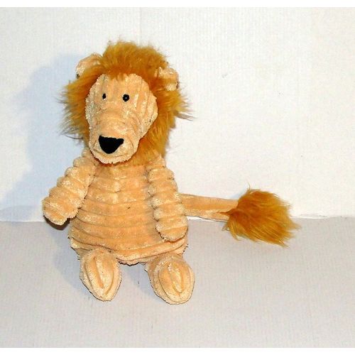 Doudou Lion Jellycat Assis Peluche Lion Corps En Velour Cotelé