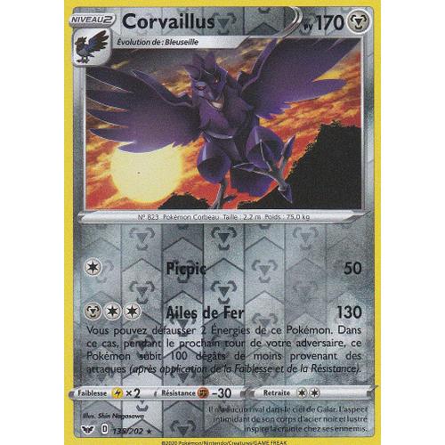 Carte Pokemon - Corvaillus - 135/202 - Holo Reverse - Épée Et Bouclier