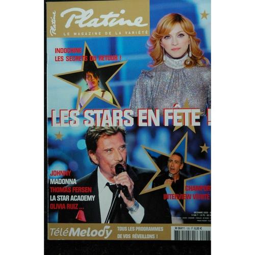 Platine 126 - 2005 12 - Cover Madonna + Poster Indochine Olivia Ruiz Alain Chamfort Thomas Fersen Johnny Hallyday