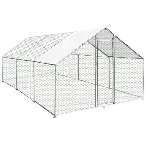 Enclos Poulailler Extérieur 4mx6mx2m Volière Acier Galvanisé Volaille Cage Animal