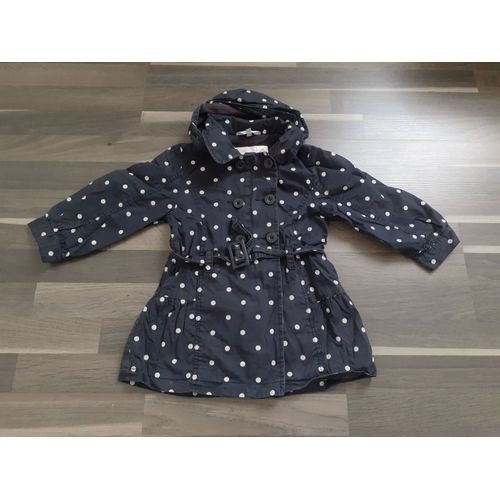 Manteau Trench Marine À Pois 4 Ans Kiabi