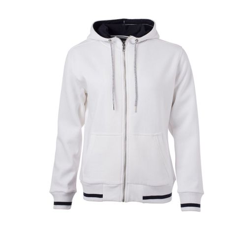 Veste Sweat Zipp?E ? Capuche - Femme - Jn775 - Blanc