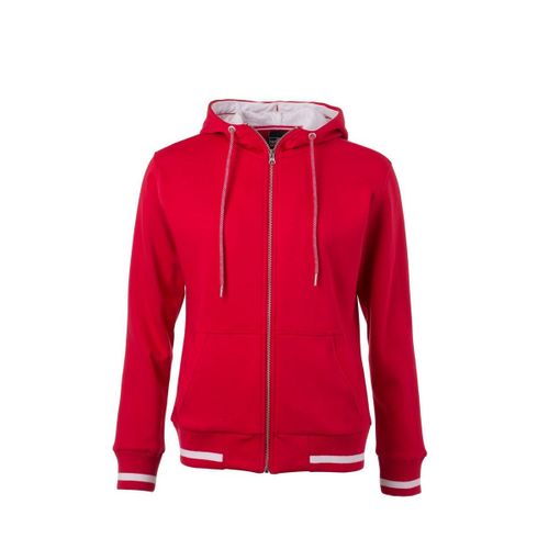 Veste Sweat Zipp?E ? Capuche - Femme - Jn775 - Rouge