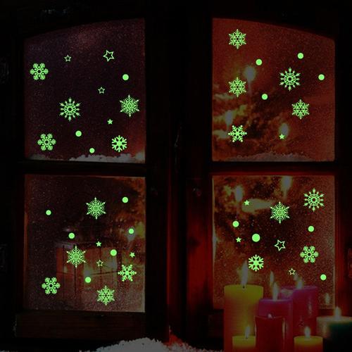 2019 Nouvelle Offre Speciale 1pc 25.5cm * 28.5cm Christmass Now Flocon Lumineux Amovible Mur Fenêtre Autocollants Art Decalcomanies Maison Boutique Decor