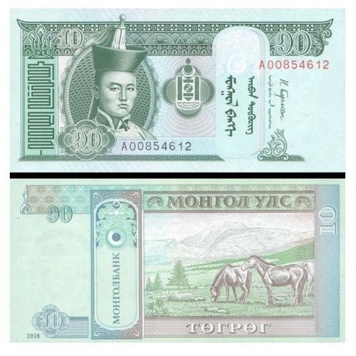 Billet Mongolie 10 Tugrik