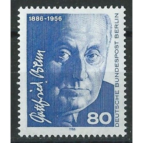 Berlin 1986 Allemagne Fédérale Timbre Neufs** Benn Gottfried (Poète) N° 721