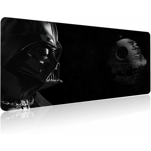 Tapis de souris XXL Star Wars Dark Vader, avec bords cousus et base en caoutchouc antidérapant, surface haute vitesse, pour ordinateur portable, clavier et souris 15,7 x 35,4 cm