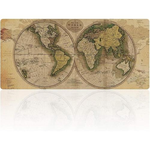 Tapis de Souris Gaming XXL Carte du Monde Grand Tapis de Souris 1200x600x2mm Tapis de Bureau avec Bords Cousus et Base en Caoutchouc antidérapante pour Gamer PC Ordinateur