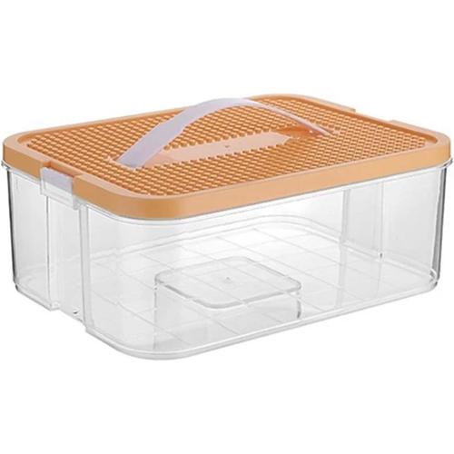 Boîte de rangement réglable pour briques de construction pour enfants, boîte de rangement pour petits objets, jaune-B, 1 pièce