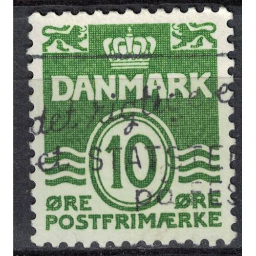 Danemark 1962 Oblitéré Used Animaux Héraldiques Lion Lignes Type Vagues 10 Ore Vert Su
