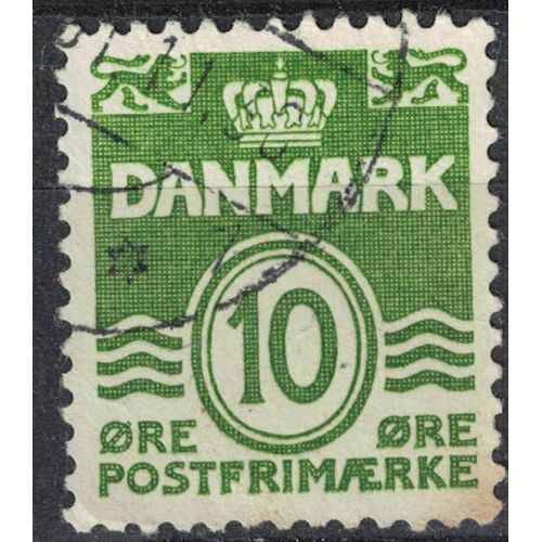 Danemark 1962 Oblitéré Used Animaux Héraldiques Lion Lignes Type Vagues 10 Ore Vert Su