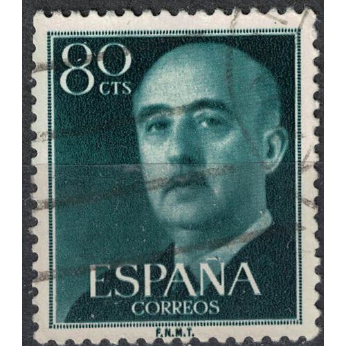 Espagne 1965 Oblitéré Used Général Francisco Franco Caudillo Vert Foncé Su