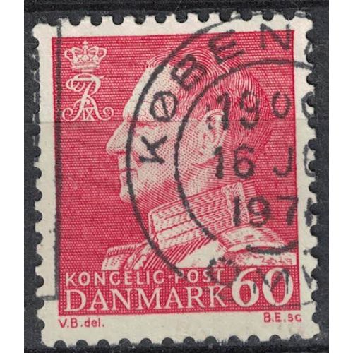 Danemark 1967 Oblitéré Used King Frederik Ix Roi Frédéric Ix Profil Gauche Brun Rouge Su