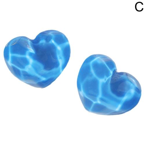 bleu 2 pieces Patchs en resine translucideSimulation d amourondulation de l eauaccessoire de bricolage