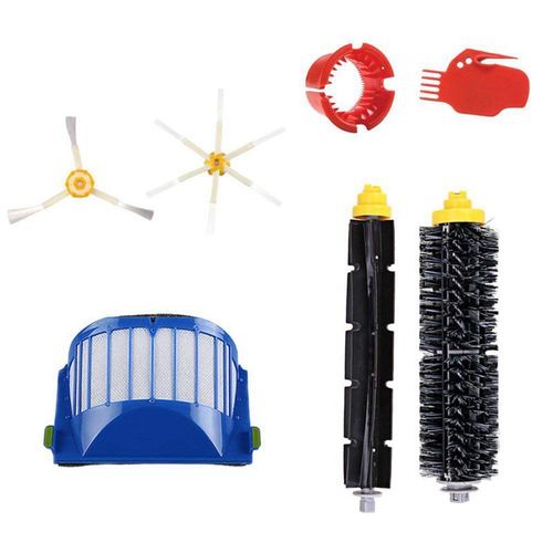 Pour iRobot Roomba 600 serie accessoires de remplacement sous vide Kit de reapprovisionnement-1 filtre 1 brosse à poils 1 batteur Flexible Br