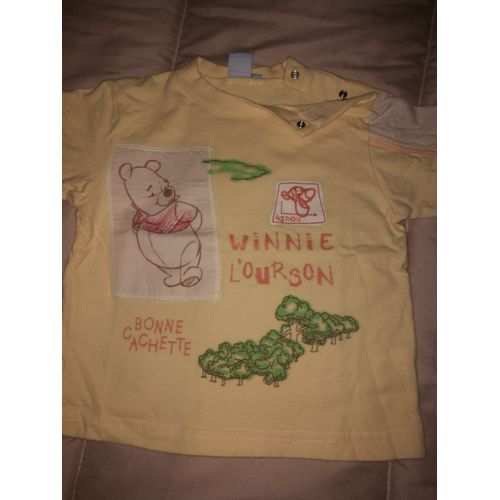 Tee Shirt Disney Baby 12 Mois Winnie L'ourson (Impression Bonne Cachette)