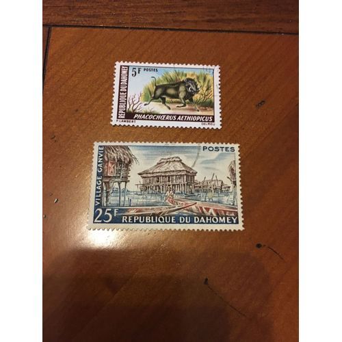 2 Timbres Obliteres Dahomey