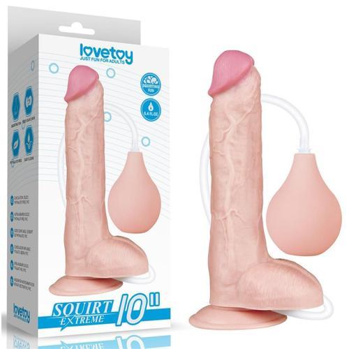 Gode Ventouse Avec Testicules Qui Ejacule - 26 Cm Lovetoy