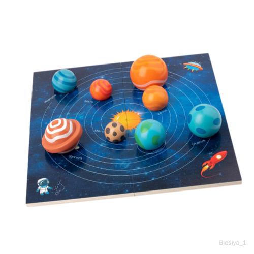 Puzzle Spatial En Bois Planètes, Jouets Sensoriels Pour Bébé De 2 À 6 Ans,