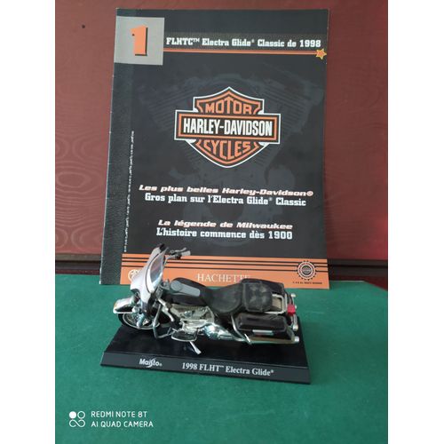 Moto Miniature Harley Davidson Flhtc Electra Glide Classic De1998 (Collection Hachette 2001 N°1)