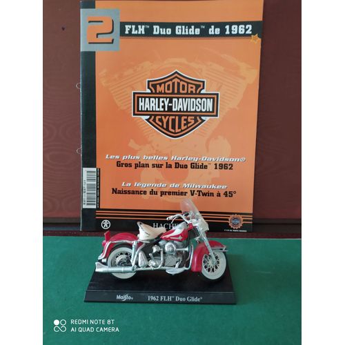 Moto Miniature Harley Davidson Flh Duo Glide De 1962 (Collection Hachette 2001 N°2)