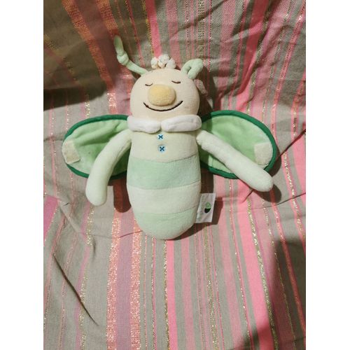 Doudou Peluche Chenille Papillon Vert Yeux Fermés Grelot Dpam