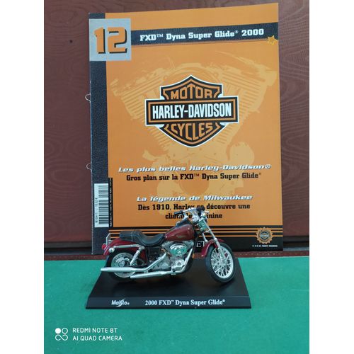 Moto Miniature Harley Davidson Fxd Dyna Super Glide De 2000 (Collection Hachette 2001 N°12)